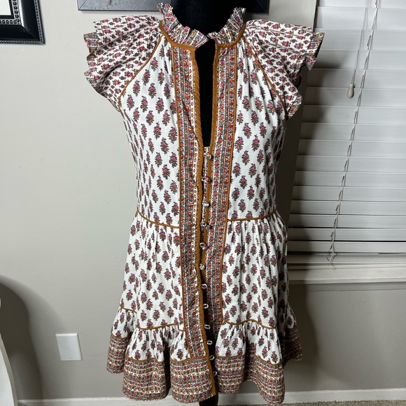 VERONICA BEARD Amoura boho Floral mini dress 2 - Picture 3 of 13